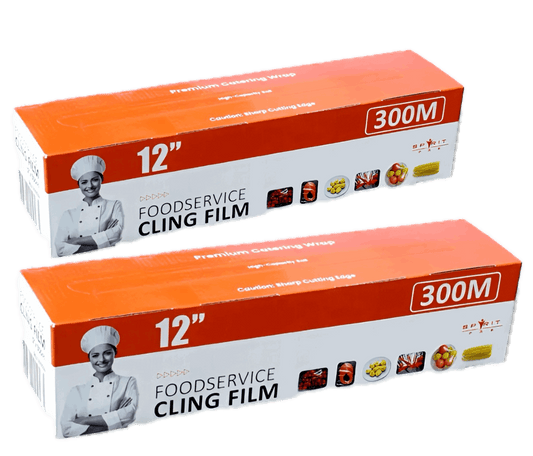 12" Catering Cling Film 300m – 6 Rolls Per Case | Bulk Cling Film for Irish Kitchens