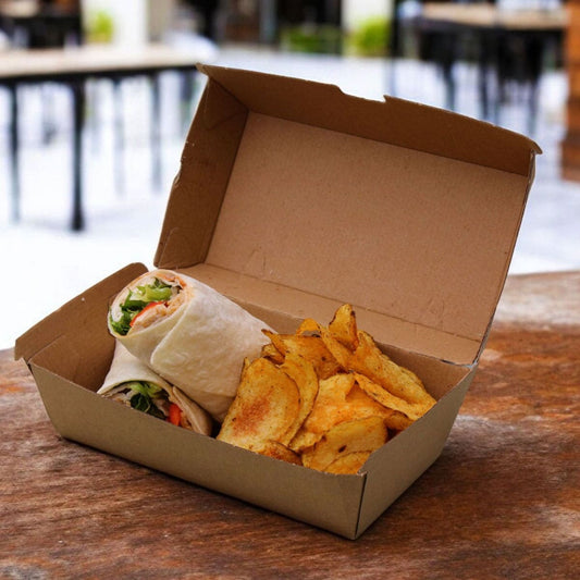#9 Kraft Clamshell Small Lunch Box HP2 750ml | 200 Boxes/Pack | Compostable Ireland