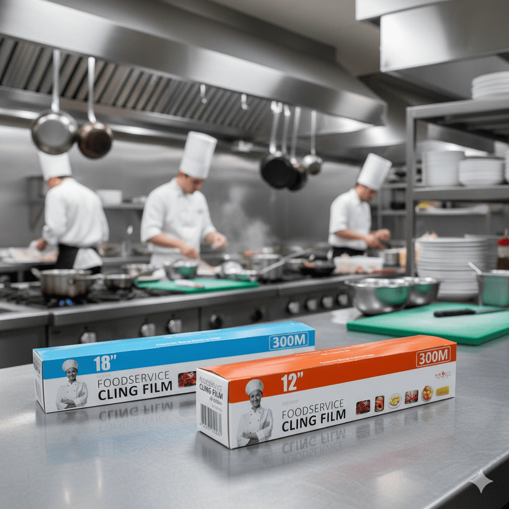 12" Catering Cling Film 300m – 6 Rolls Per Case | Bulk Cling Film for Irish Kitchens