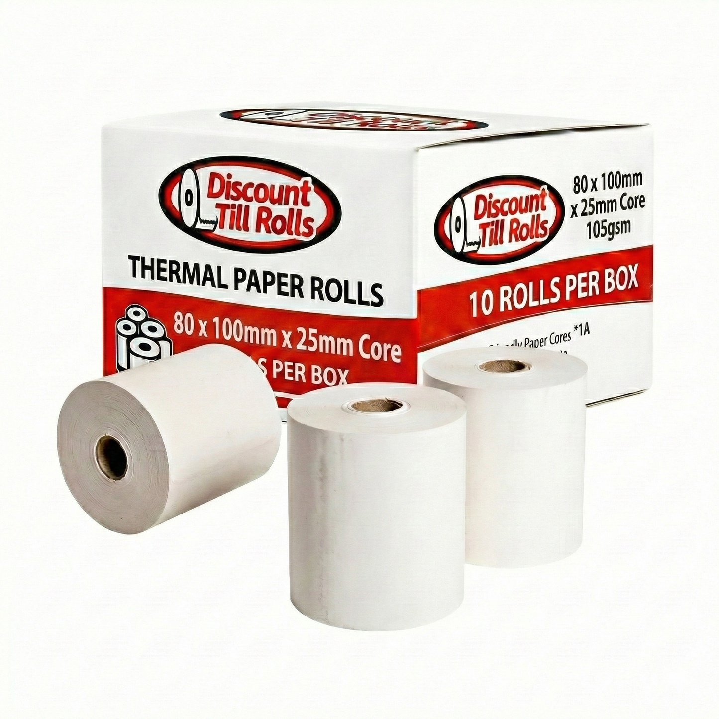 Buy 80x100x25mm Thermal Ticket Rolls - High-Quality 105gsm Paper