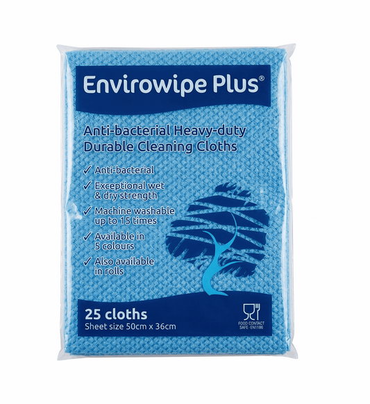 Envirowipe Plus Folded Cleaning Cloths | 6 x 25 | Food Safe Bulk Cloths Ireland