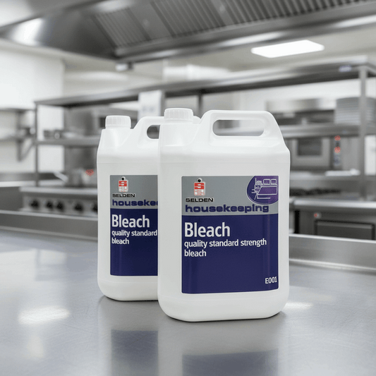 Selden Bleach on Stainless Steel Kitchen Table