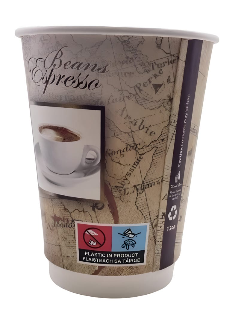 Double wall takeaway coffee cup