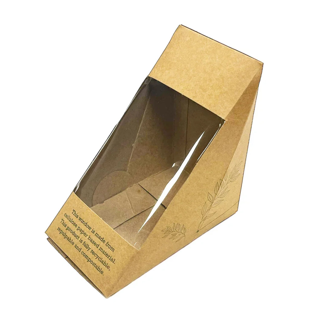 Kraft deepfill sandwich box with window