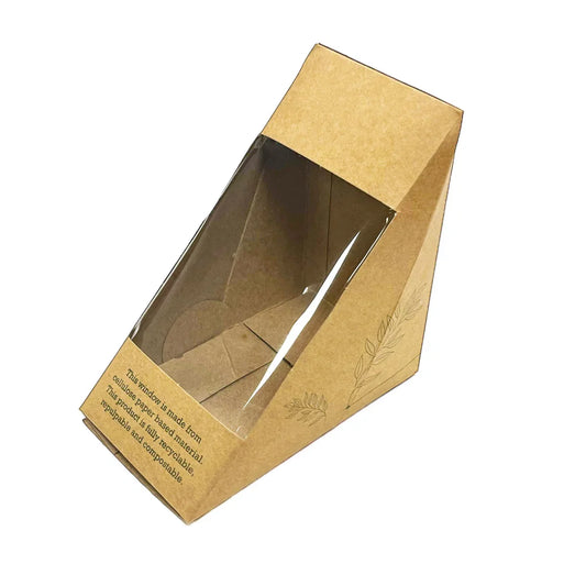 Kraft deepfill sandwich box with window