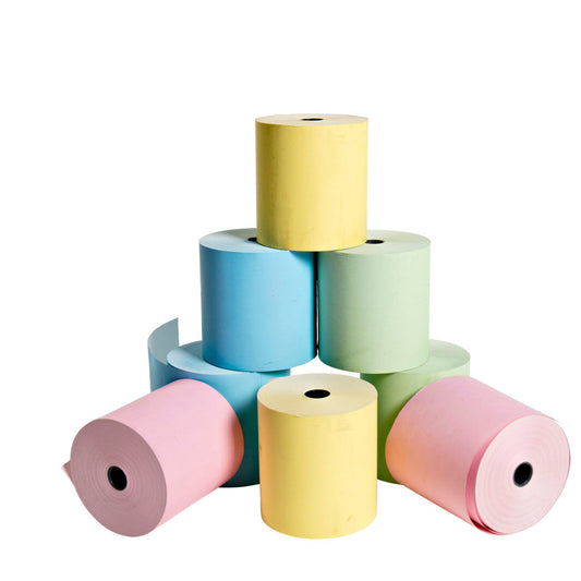 80mm coloured thermal till rolls in mixed colours