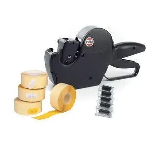 Price gun with fluorescent orange price labels