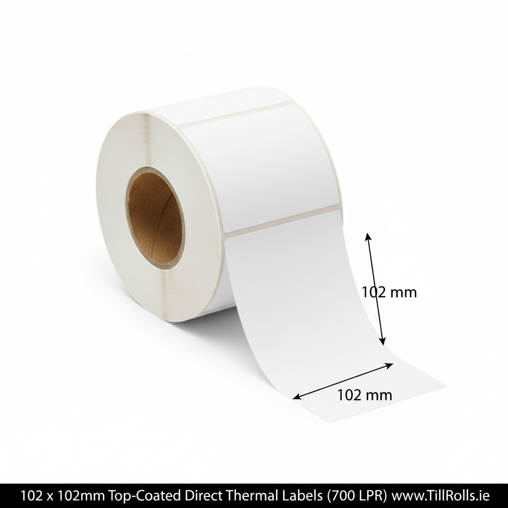 Direct thermal labels on a roll