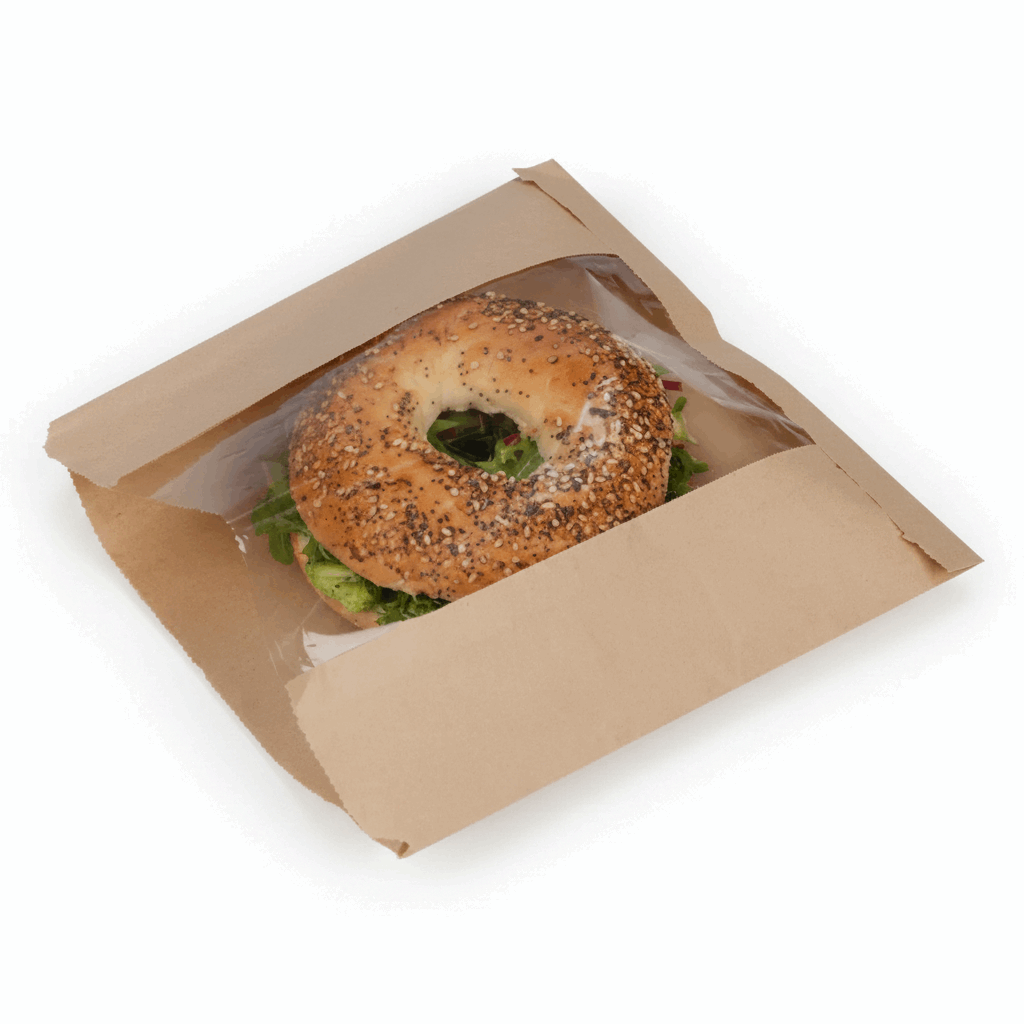 Kraft windowed food bag