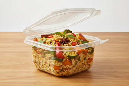 1000cc Octobox Hinged Salad Container with rice dish