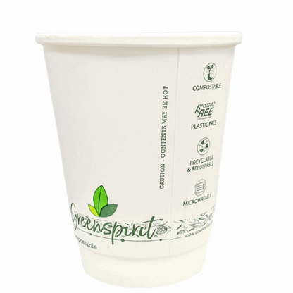 Eco-friendly 8oz Compostable double-wall hot cups for catering #DiscountTillRolls