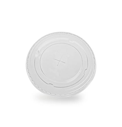 95mm rPET Flat Lid with Straw Slot | Fits 12oz & 16oz Juice Cups | Case of 1,000