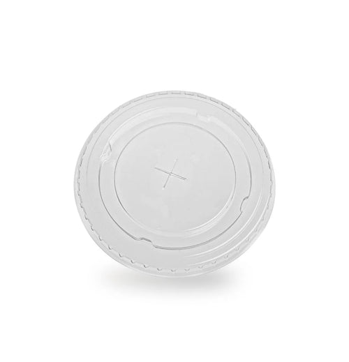 95mm rPET Flat Lid with Straw Slot | Fits 12oz & 16oz Juice Cups | Case of 1,000