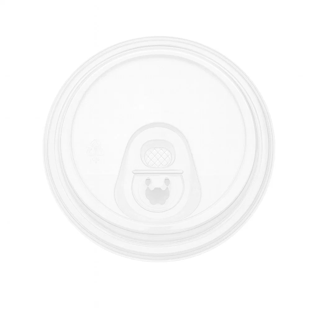 95mm RPET Cater Juice Dual Sip & Straw Lid on a white background