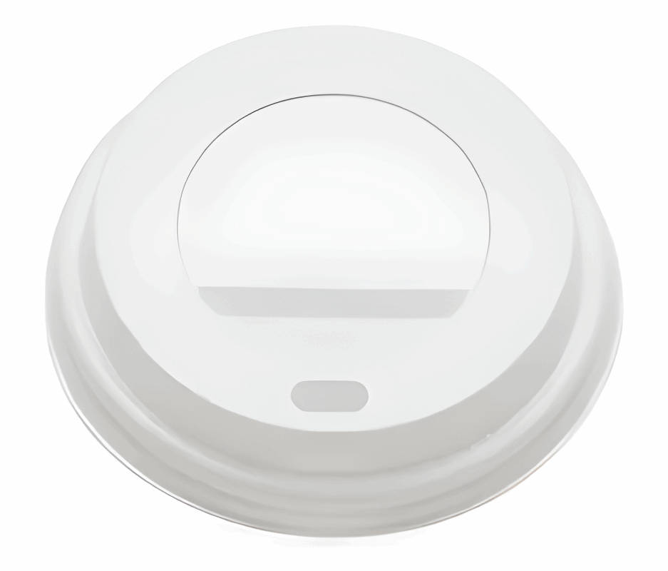 Reliable White 12/16oz Compostable Hot Cup Lids 90mm - Hassle-Free Sipping