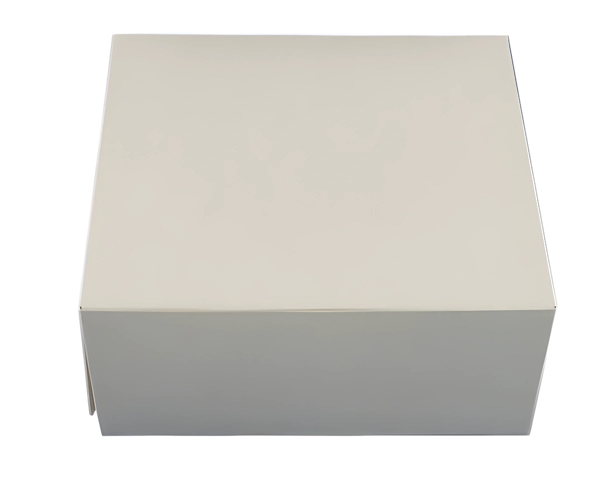 6 x 6 x3" White folding cake box on a white background