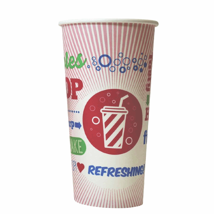 22oz Chill Cold Paper Cup PE - 1000 pack Free Delivery!