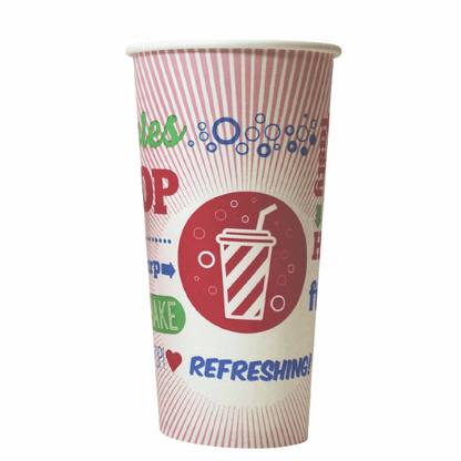 22oz Chill Cold Paper Cup PE - 1000 pack Free Delivery!