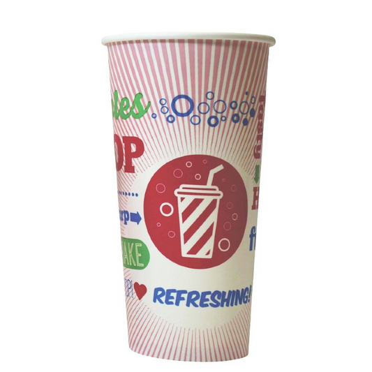 22oz Chill Cold Paper Cup PE - 1000 pack Free Delivery!