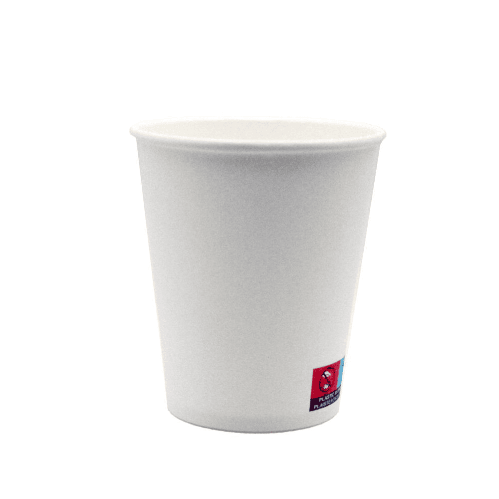 Premium 8oz Singlewall White Paper Cups for Hot & Cold Drinks