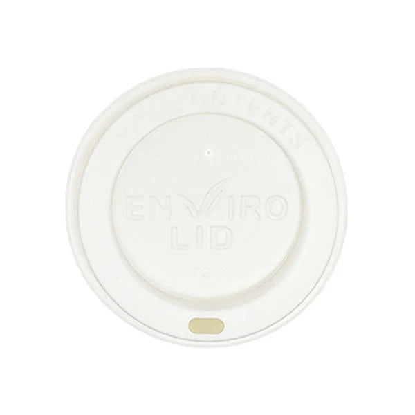 Greenspirit 80mm White Compostable Hot Cup Lids | 8oz | 1000 Pack | FREE Ireland Delivery