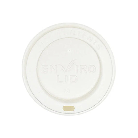 Greenspirit 80mm White Compostable Hot Cup Lids | 8oz | 1000 Pack | FREE Ireland Delivery
