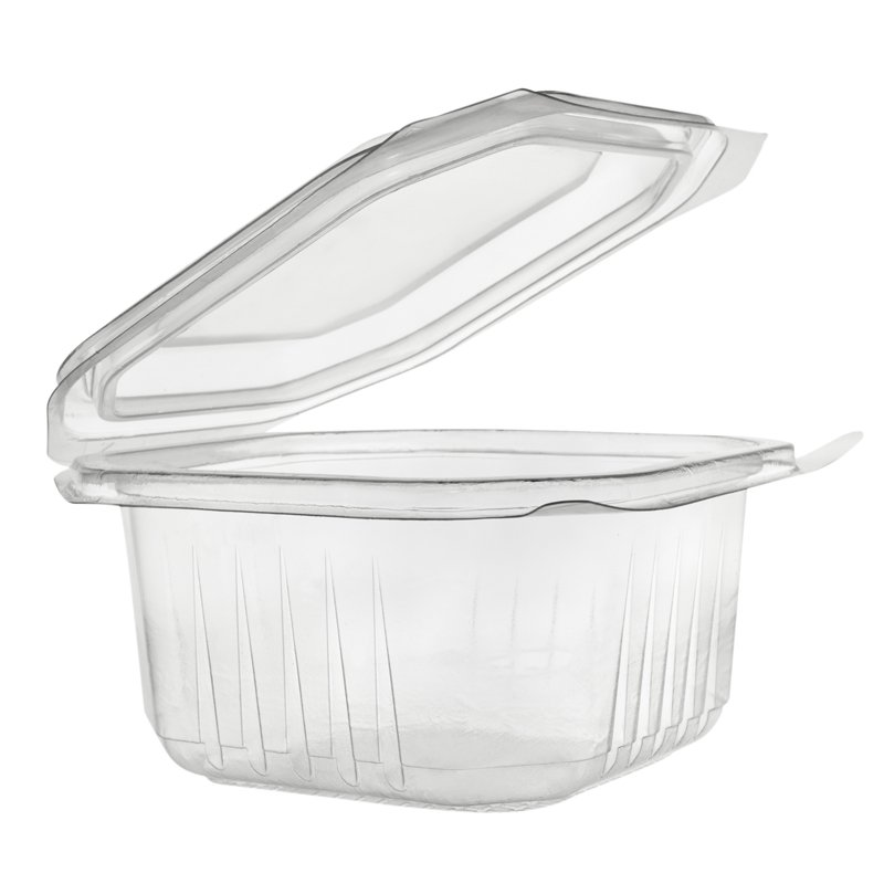 Octoboxes Salad Hinged Containers 1000cc (300ct) - Recycled Plastic