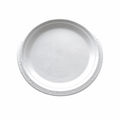 7 inch Bagasse Compostable Round Plate - Eco-friendly Disposable Dinnerware