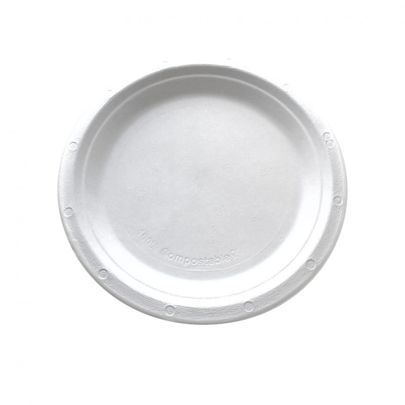 7 inch Bagasse Compostable Round Plate - Eco-friendly Disposable Dinnerware