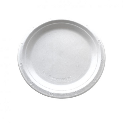 7 inch Bagasse Compostable Round Plate - Eco-friendly Disposable Dinnerware