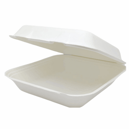 8" Bagasse Meal Box - 250 Per Pack  | Discount Till Rolls 