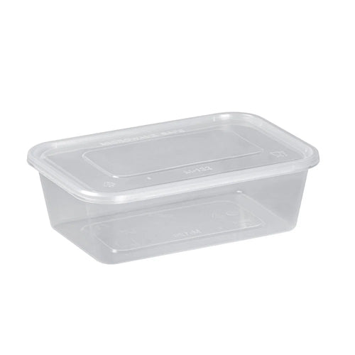 650ml Heavy-Duty Rectangular Microwavable Container & Lid | 250 Per Case | Ireland