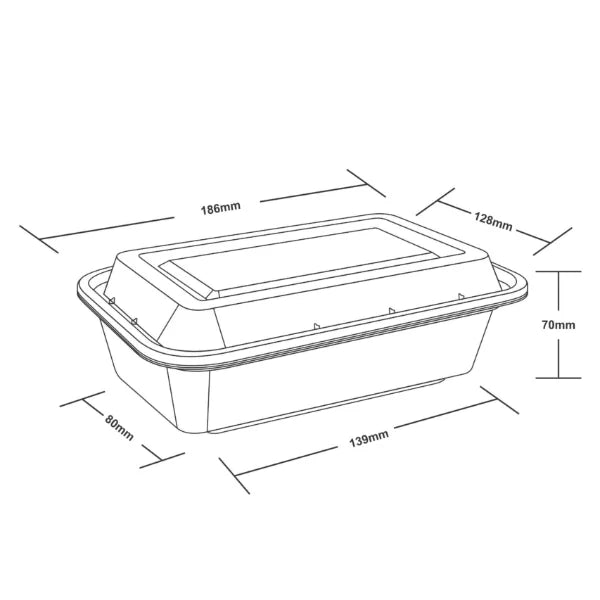 24oz Black Microwavable Containers with Clear Lid – Microwave Safe Containers for Irish Takeaways & Delis