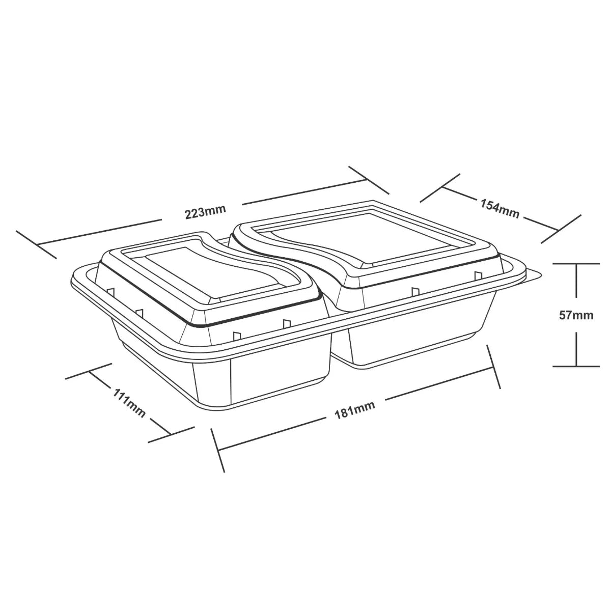 12oz Black Microwaveable Food Containers with Lid | 150 Per Case | Ireland