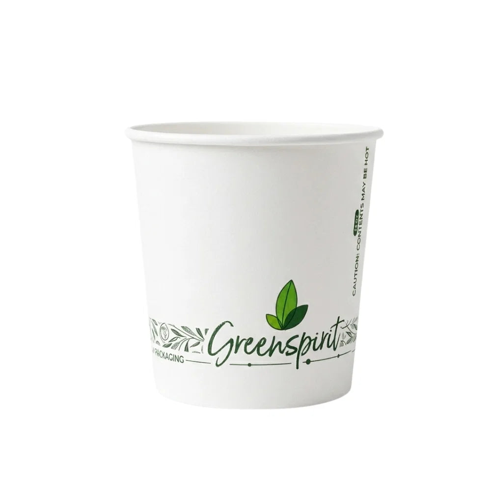 120397 - 24oz White Greenspirit Compostable Soup Container on white background