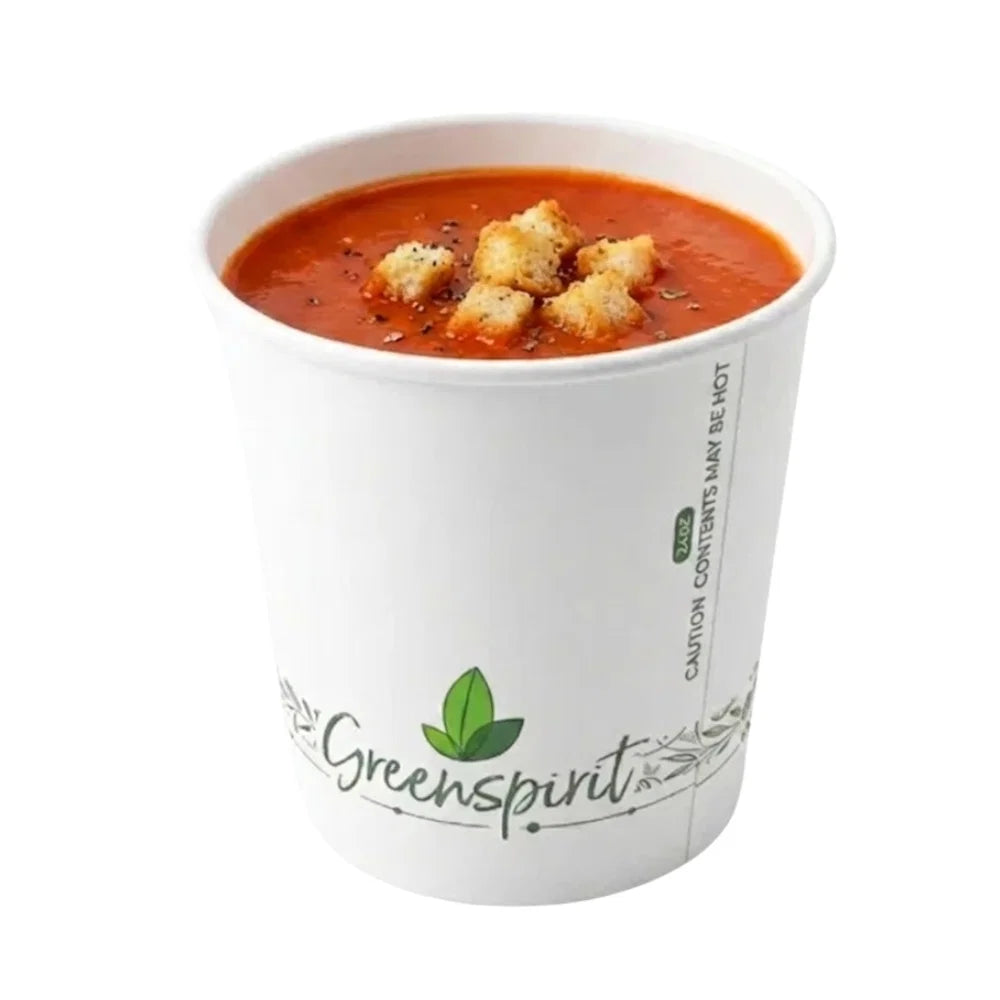 24oz Compostable Soup Containers (500 Pack) | Greenspirit CS2 | Free Delivery Ireland