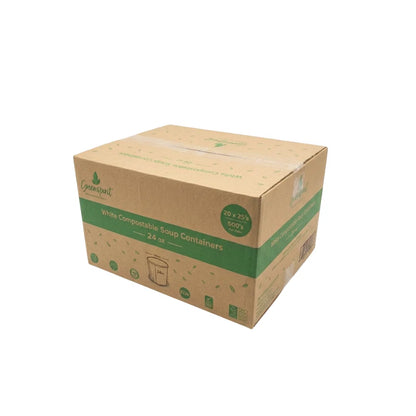 24oz Compostable Soup Containers (500 Pack) | Greenspirit CS2 | Free Delivery Ireland