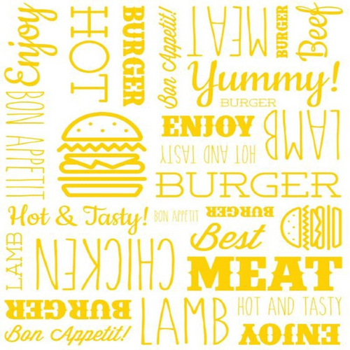 Yellow Burger Wrap 250x300mm | Grease Resistant Paper Wraps Ireland (1000/Case)
