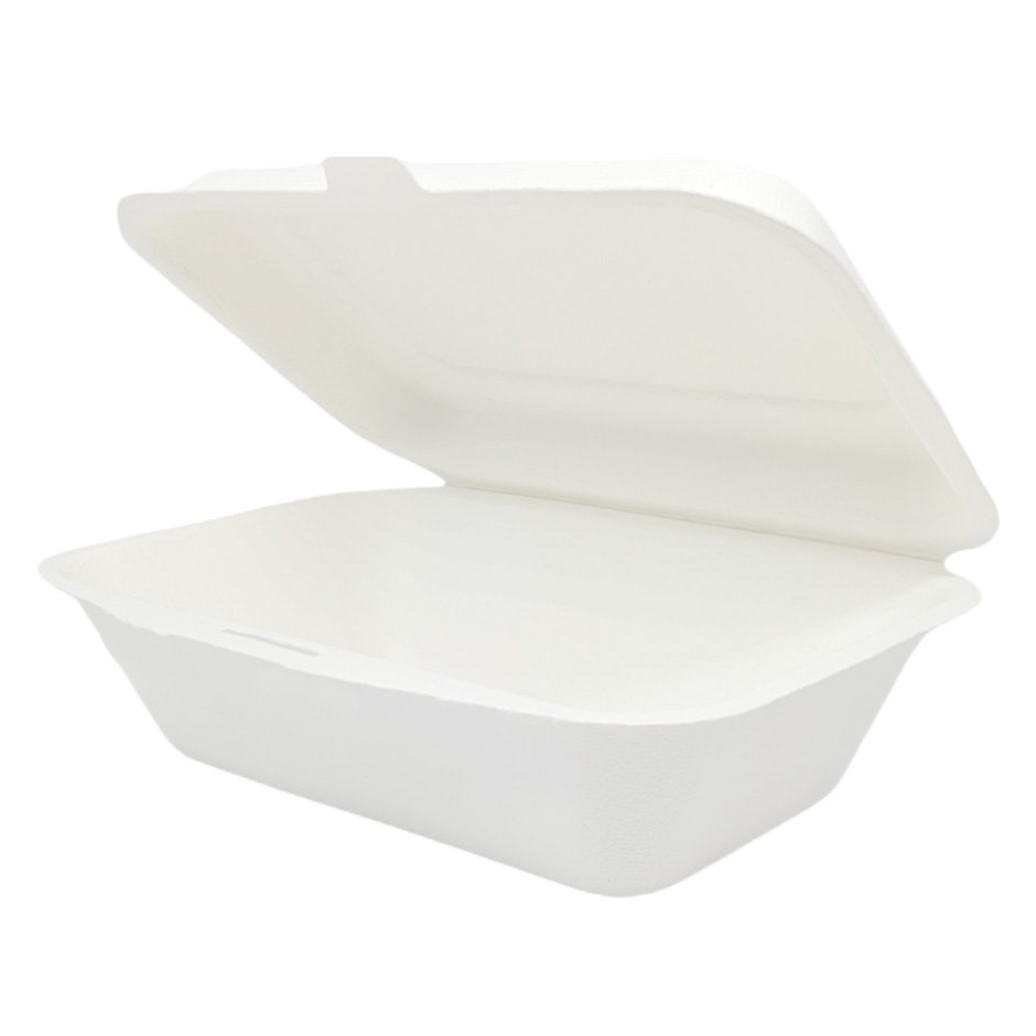 7x5" Bagasse Meal Box - 600 Per Pack | Discount Till Rolls