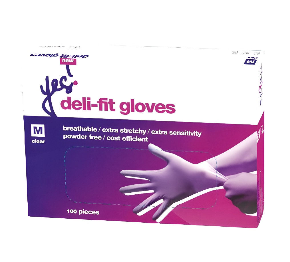 Deli Fit Powder Free Clear Medium Glove