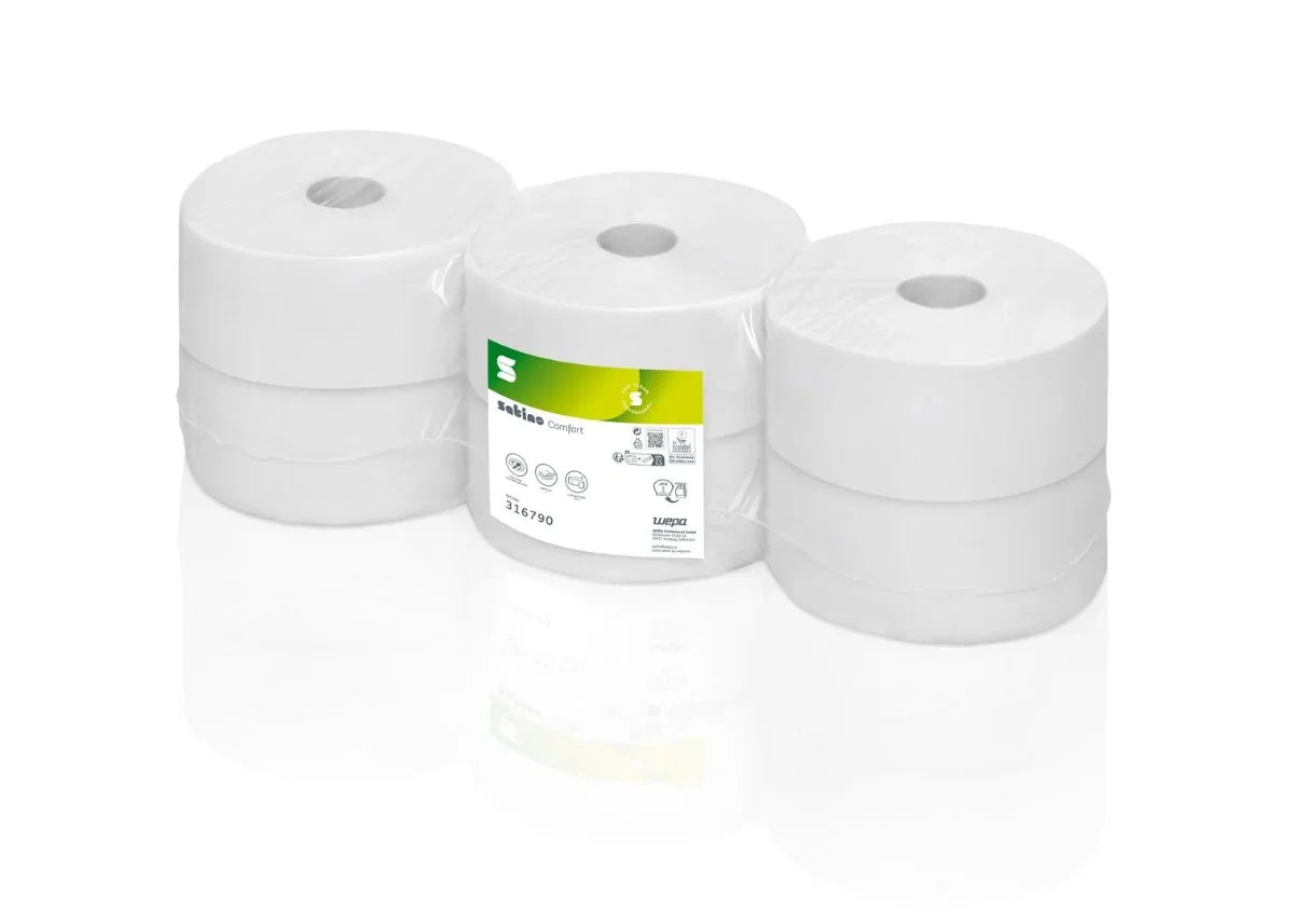 2ply Satino Comfort 320m Jumbo Toilet Paper Eco 6 Pack