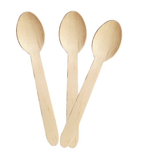 Greenspirit Wooden Dessert Spoon | Disposable Wooden Dessert Spoon | Takeaway Wooden Dessert Spoon
