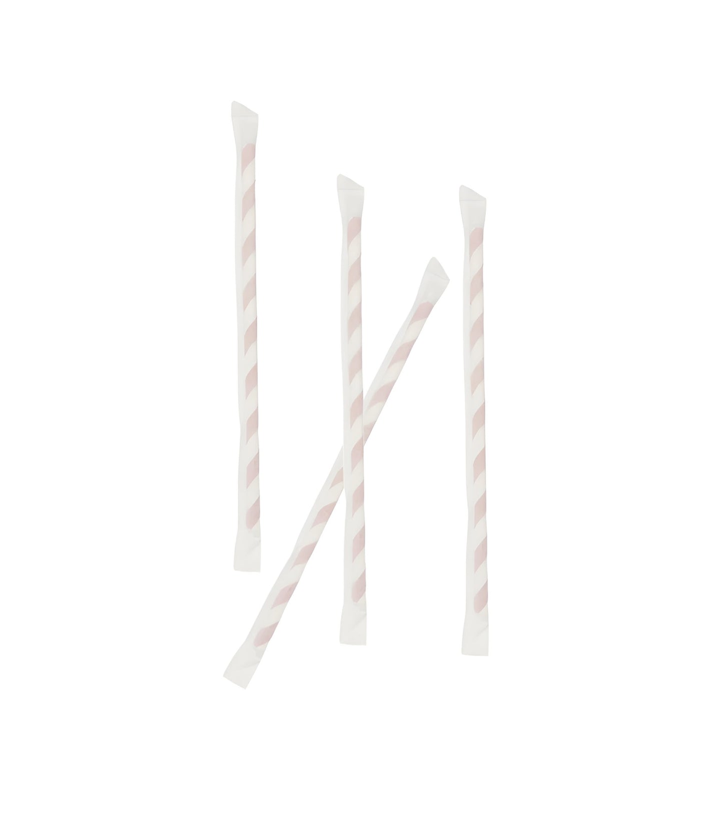 Eco-Friendly Red & White 3-Ply Paper Straws Wrapped   