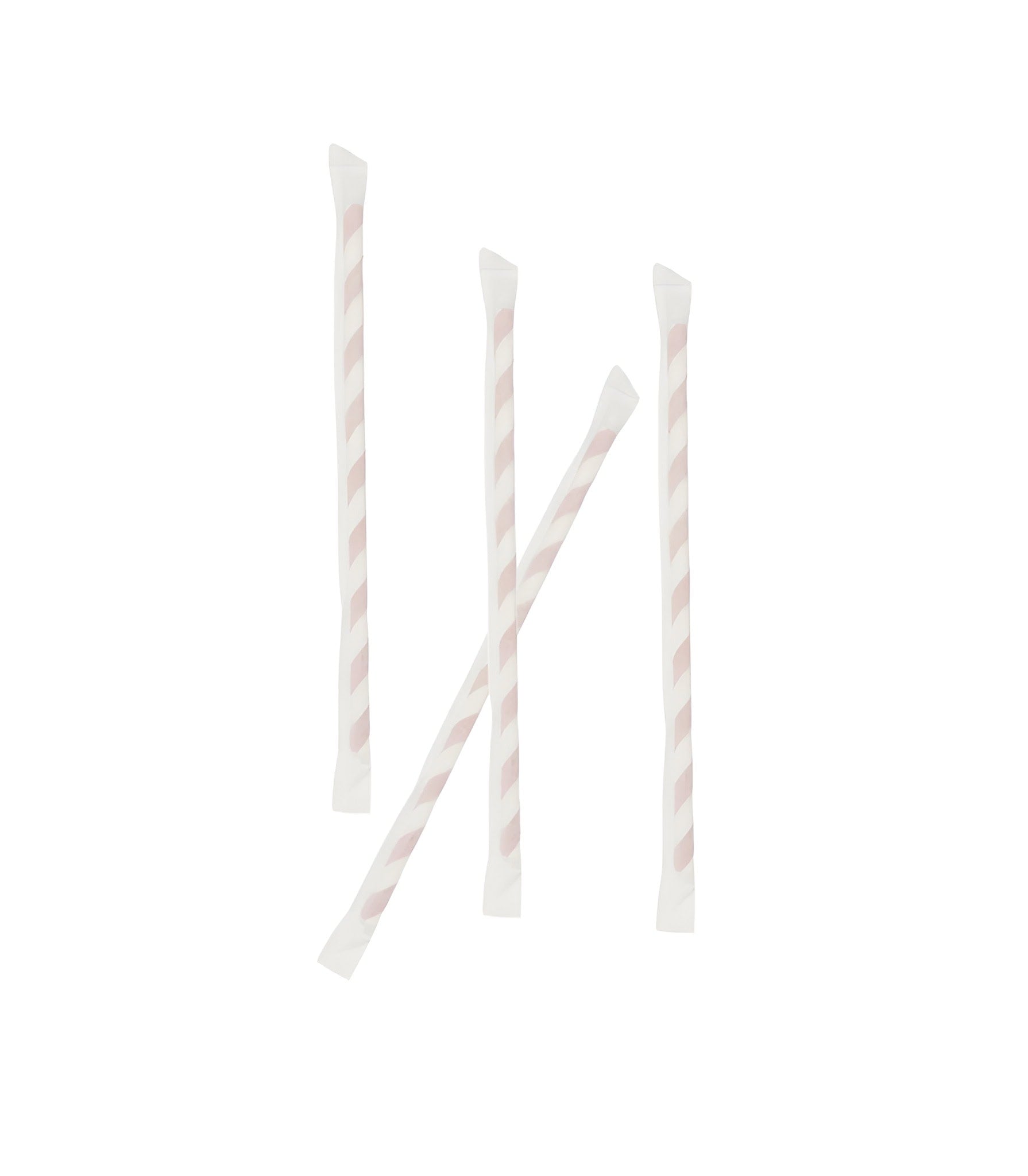 Eco-Friendly Red & White 3-Ply Paper Straws Wrapped   
