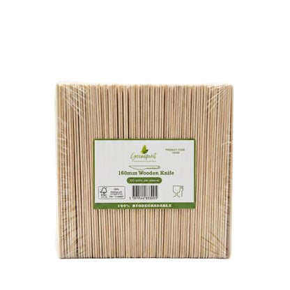 Pack of Greenspirit Wooden Knifes with a green label on a white background