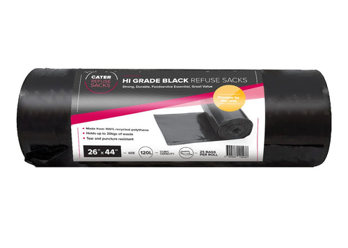 Hi Grade Black Refuse Sacks 26 x 44 - (200)