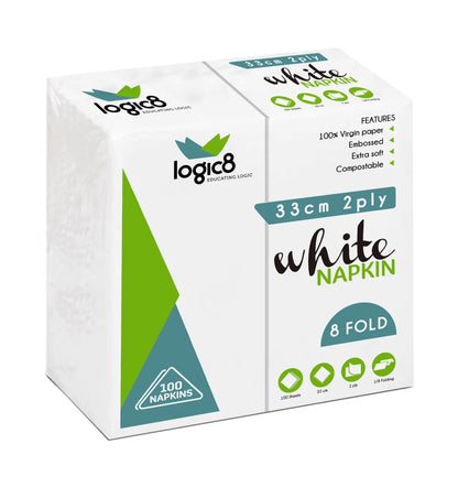 Logic8-33cm-2ply-8fold-white-lunch-napkin-2000-pack-ireland-catering-supplies.