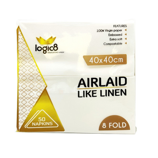Logic8 White Dinner Napkins | Premium Quality Catering Napkins
