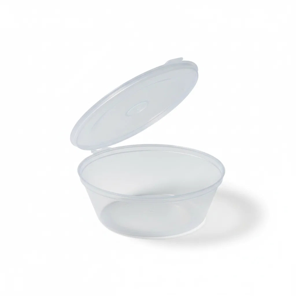 1oz Fusion Sauce Pots with Integrated Hinged Lid on a white background