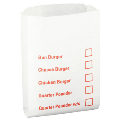 Burger Bag With Tick |  Greaseproof Hamburger Bags | Greaseproof Burger Bags